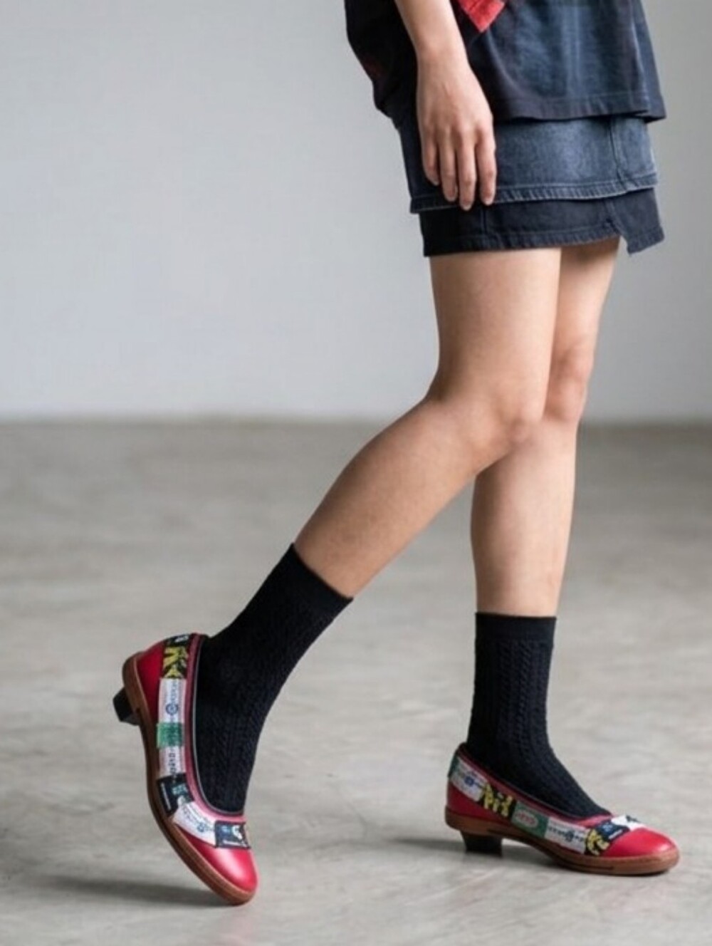 Vintage 90s SWEAR Archival Red Leather Patchwork Shoes / Pumps | EU 37 / US 6.5